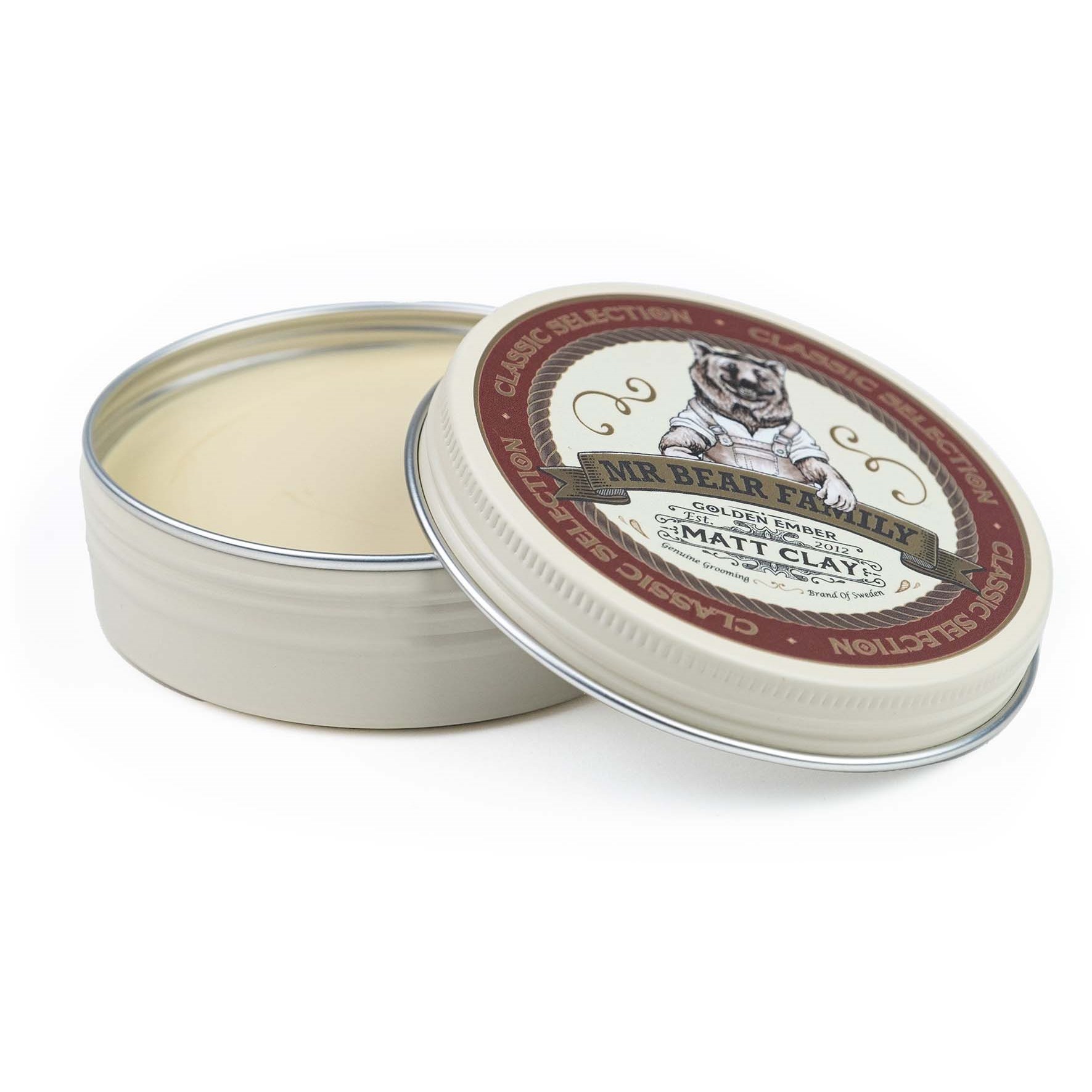 Mr Bear Family Golden Ember Pomade Matt Clay 100 ml (obrázok 3)