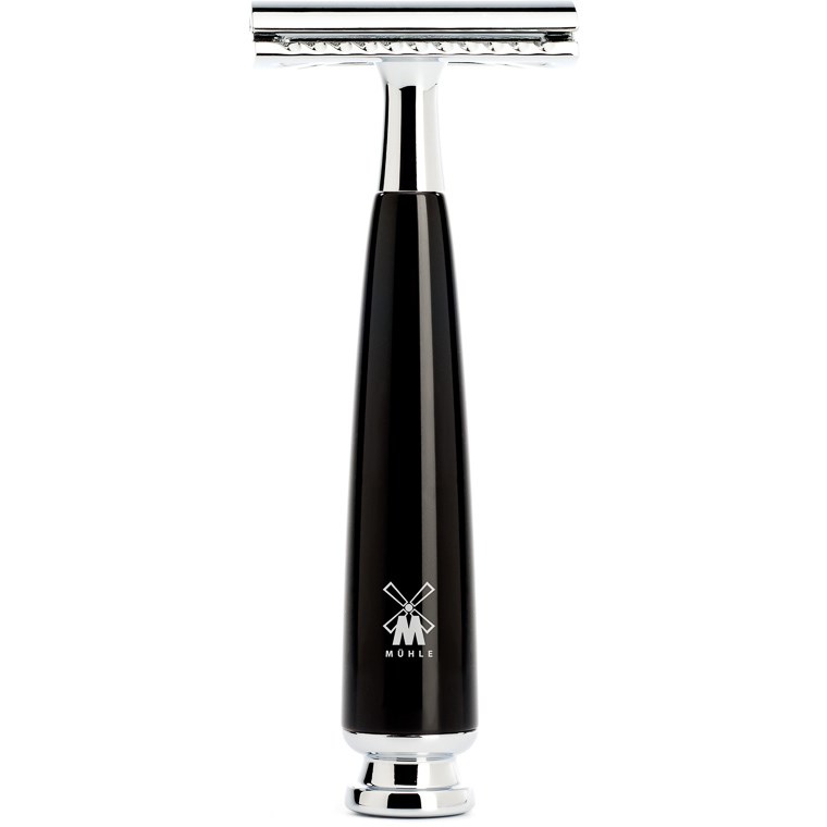 Mühle Rytmo Safety Razor High-Grade Resin Black Closed Comb billede
