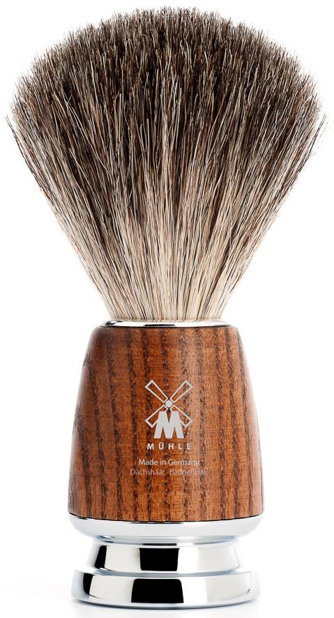 Mühle Rytmo Shaving Brush Ash Steamed Pure Badger