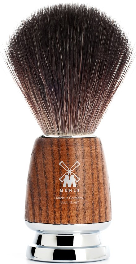 Mühle Rytmo Shaving Brush Ash Steamed Synthetic Black Fibre