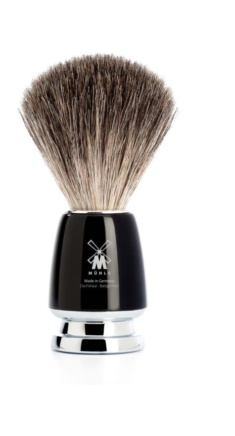 Mühle Rytmo Shaving Brush High-Grade Resin Black Pure Badger
