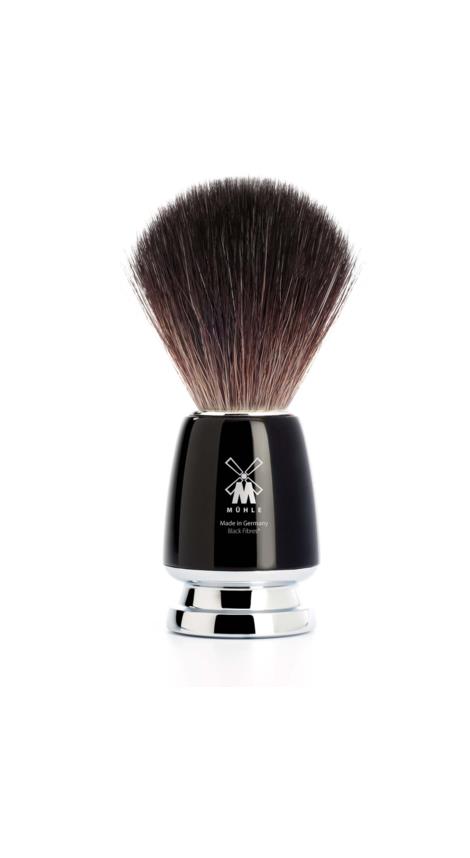 Mühle Rytmo Shaving Brush High-Grade Resin Black Synthetic Black Fibre