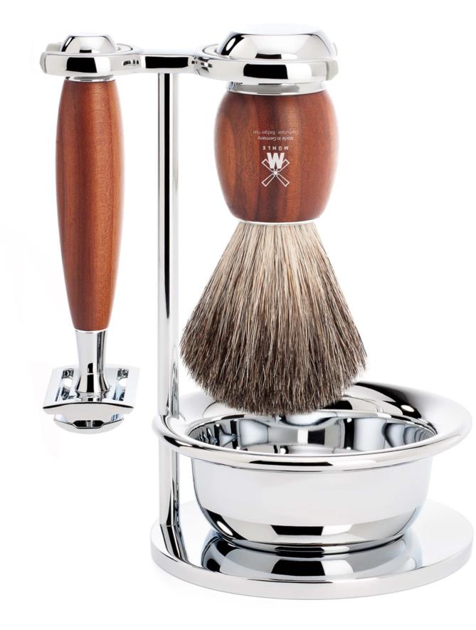 Mühle VIVO Shaving Set Plum Wood Black Fibre Safety Razor