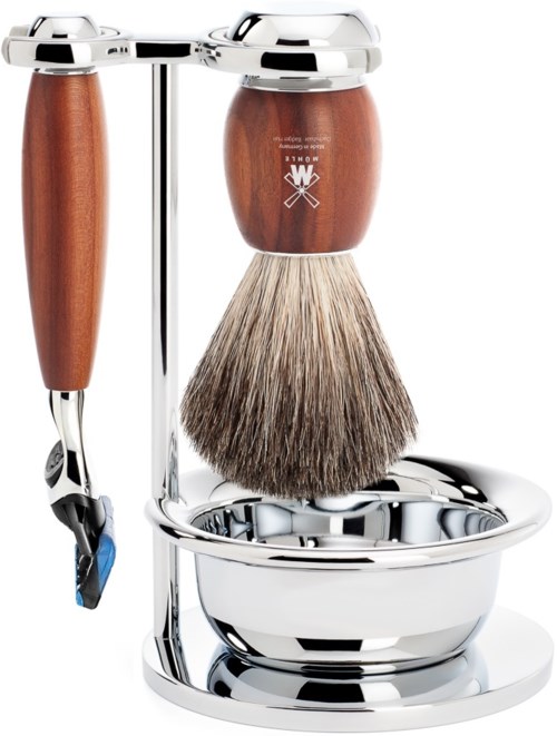 Mühle Vivo Shaving Set Plum Wood Pure Badger Fusion