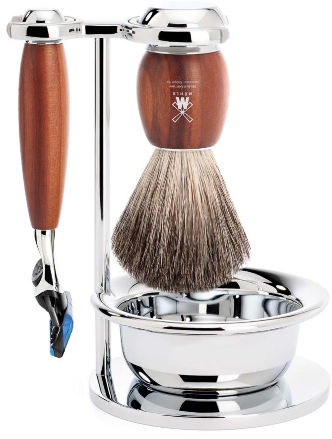 Mühle Vivo Shaving Set Plum Wood Pure Badger Fusion