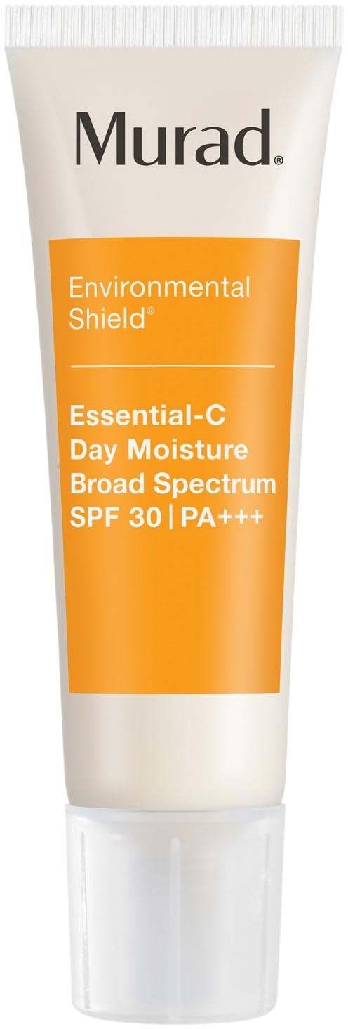En tube Murad solkrem med SPF 30 og PA+++ merket Essential-C Day Moisture og Environmental Shield.