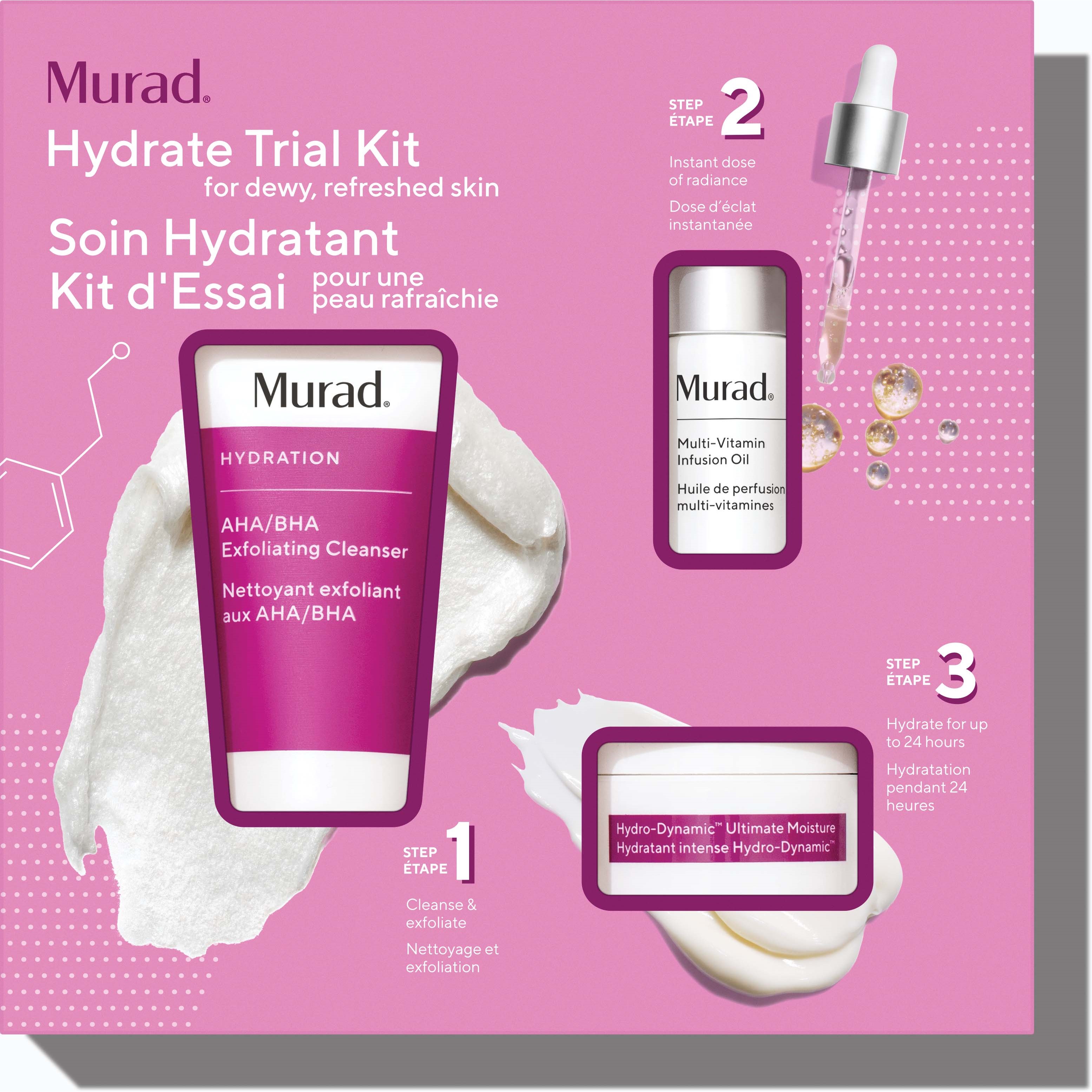 Läs mer om Murad Hydration Hydrate Trial Kit For Dewy, Refreshed Skin