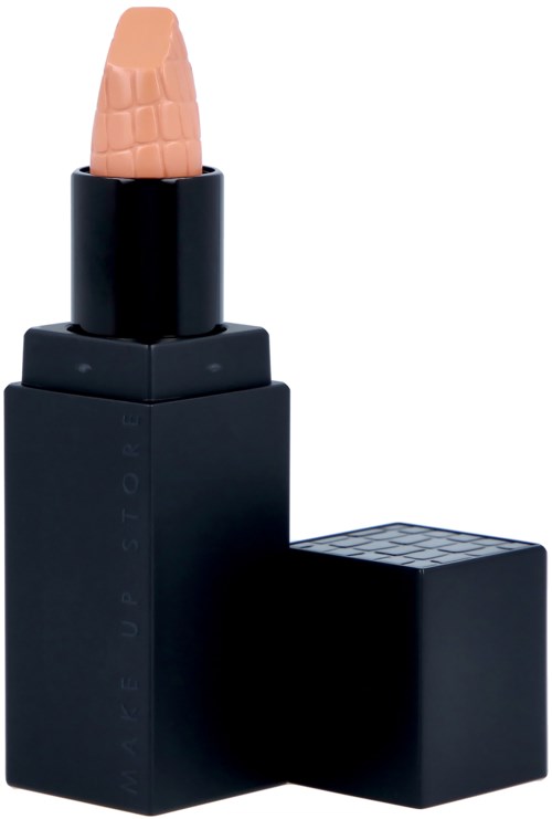 A lipstick-shaped object with a peach-colored tip in a black case.