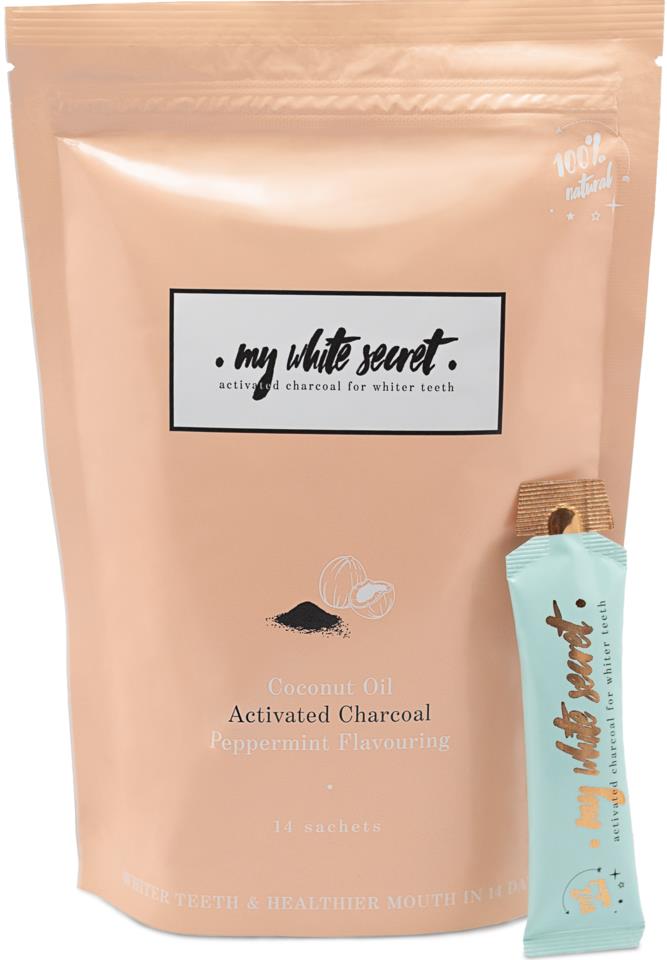 My White Secret Activated charcoal and coconut oil 14 sachet pack