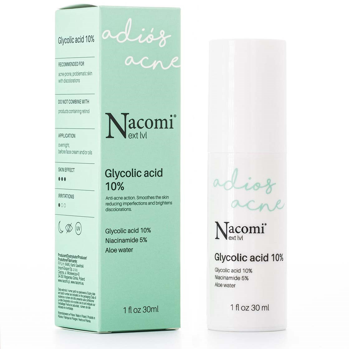 Läs mer om Nacomi Adios Acne Glycolic Acid 10% 30 ml