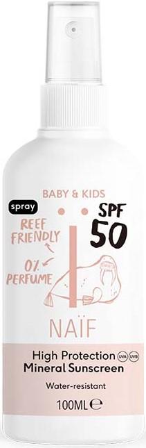 Naif Baby & Kids Mineral Sunscreen Spray SPF50 No Perfume 100 ml