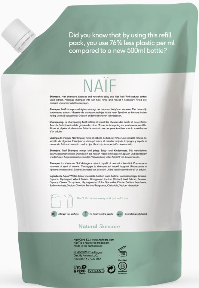 Naïf Baby & Kids Nourishing Shampoo refill 500 ml