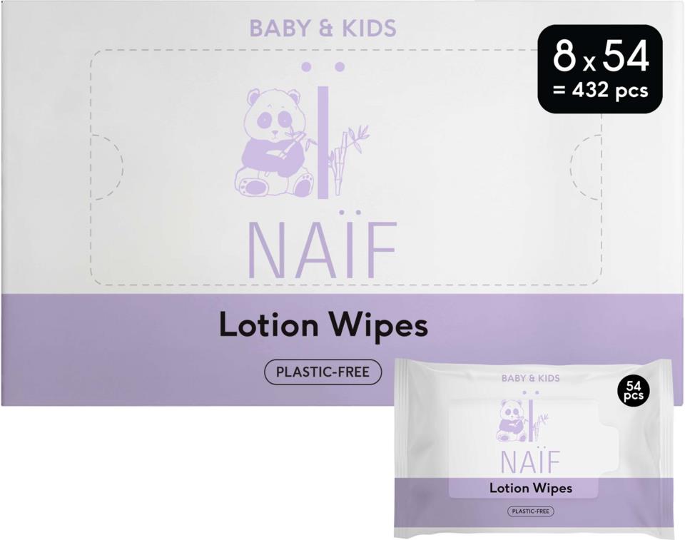 NAÏF Care Lotion Baby Wipes 8 Pack