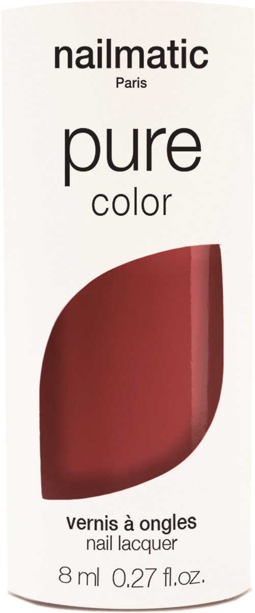 En nagellackflaska märkt 'Nailmatic Paris' med en röd färg och storlek 8 ml.