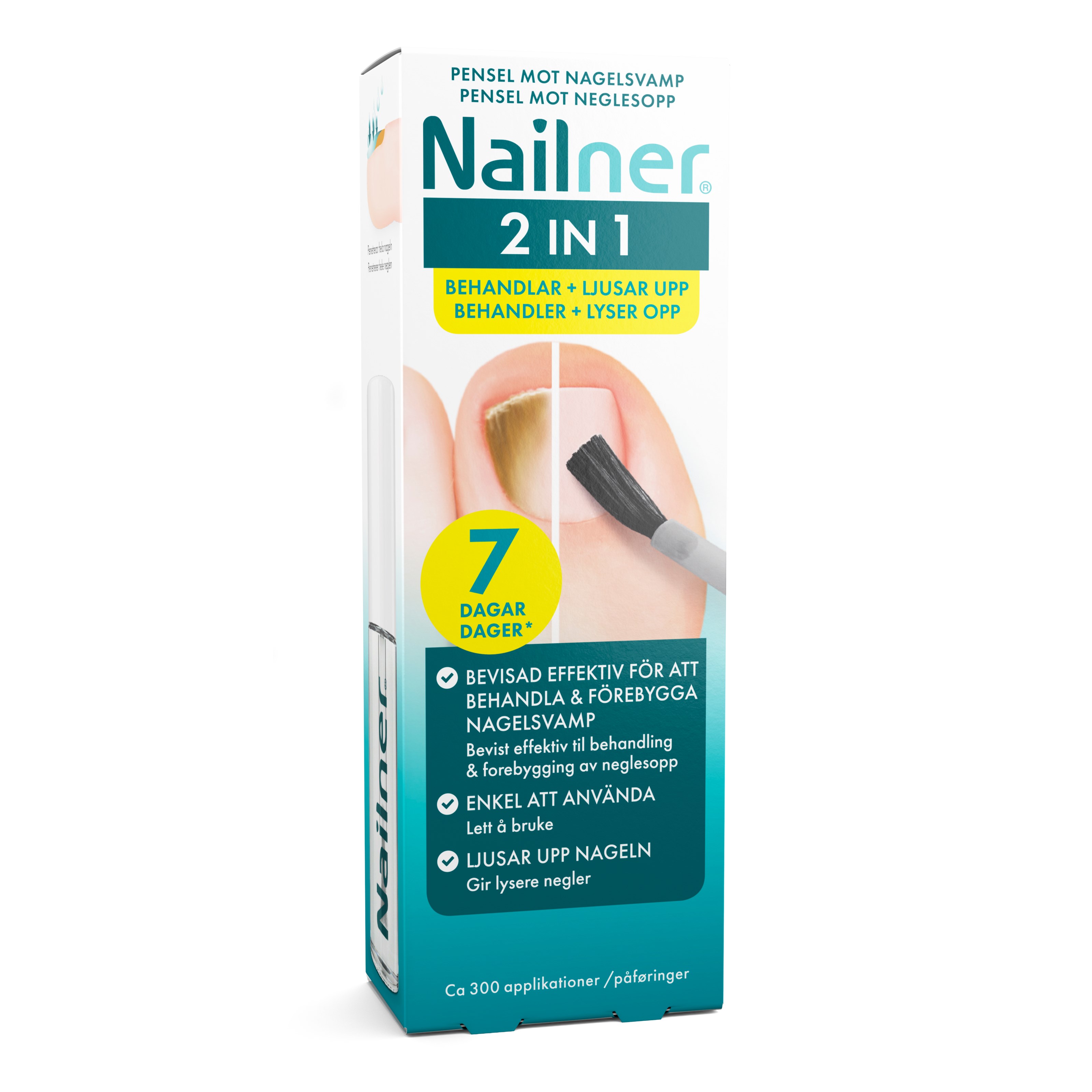 Nailner Nagelsvampsbehandling Pensel 2-i-1
