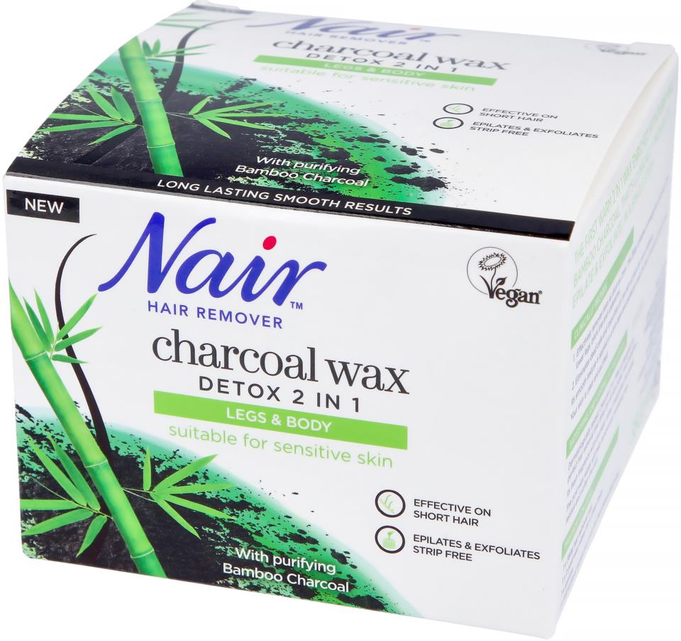 Nair Charcoal 2 in 1 Detox & Hot Wax Legs & Body 380g