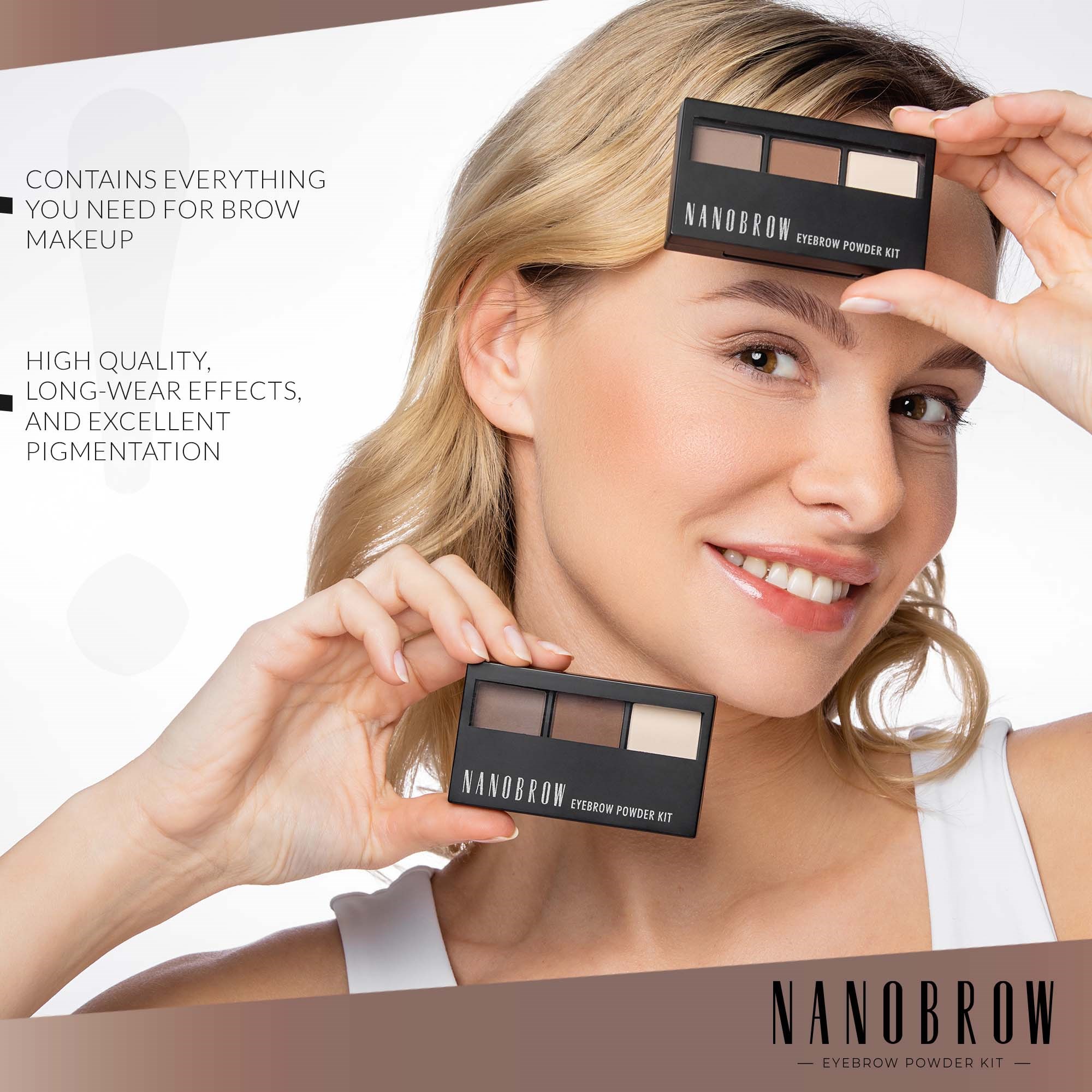 Nanobrow Eyebrow Powder Kit Dark (obrázok 4)