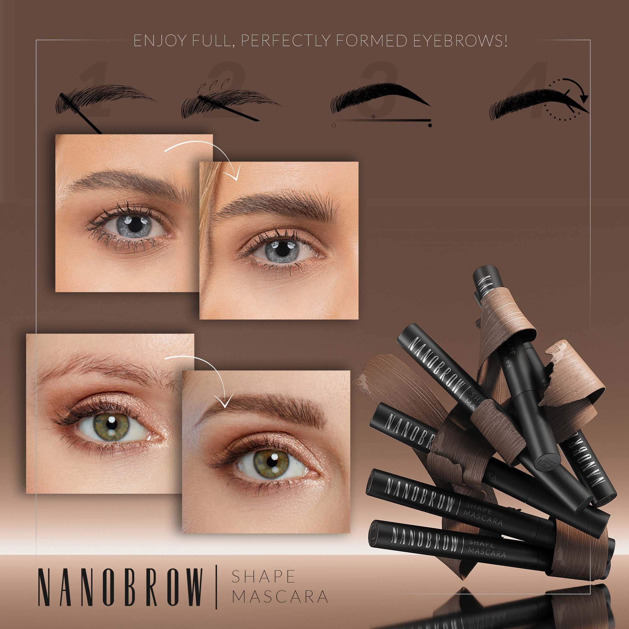 Nanobrow Shape Mascara Brown (obrázok 5)