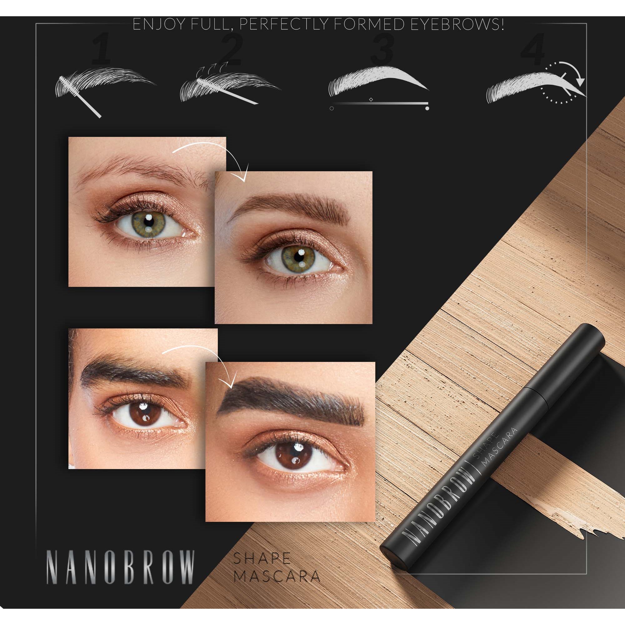 Nanobrow Shape Mascara Light Brown (obrázok 5)
