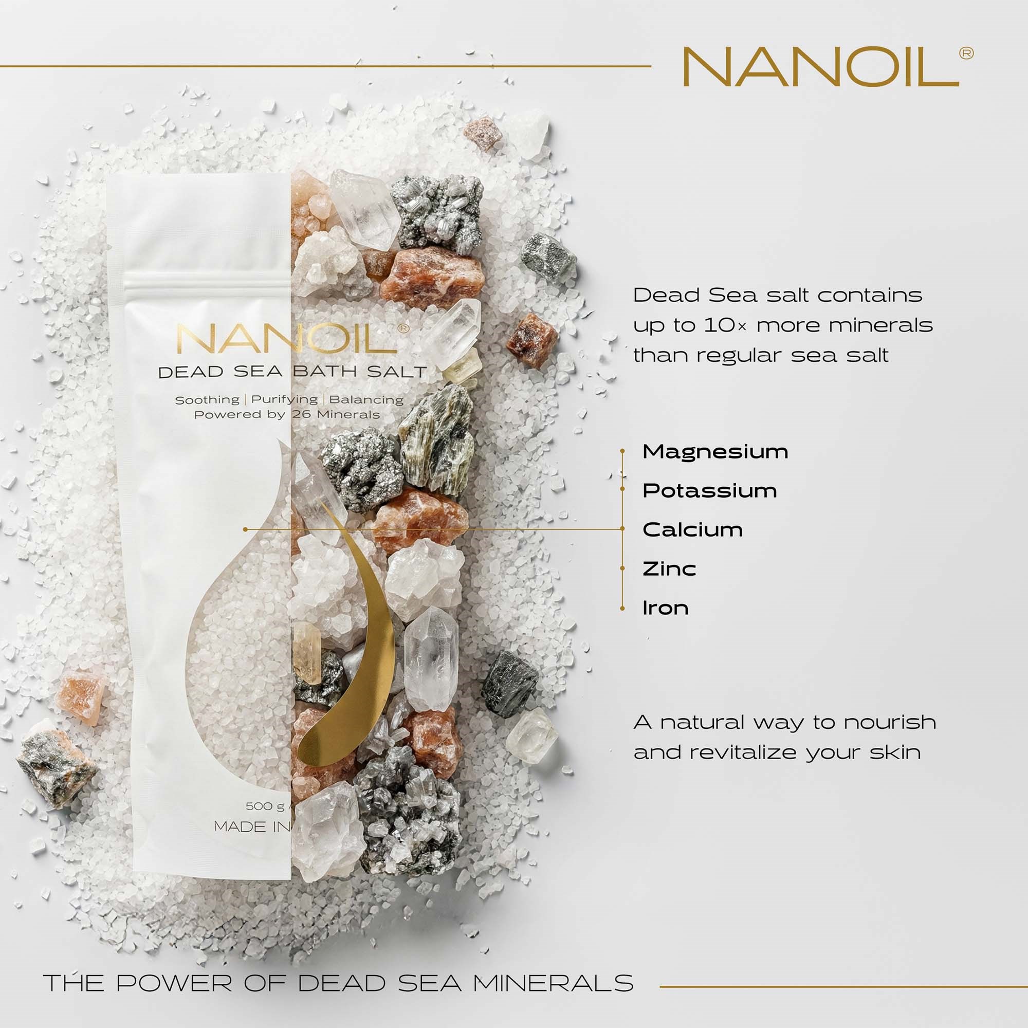 Nanoil Dead sea bath salt 500 g (zdjęcie 3)