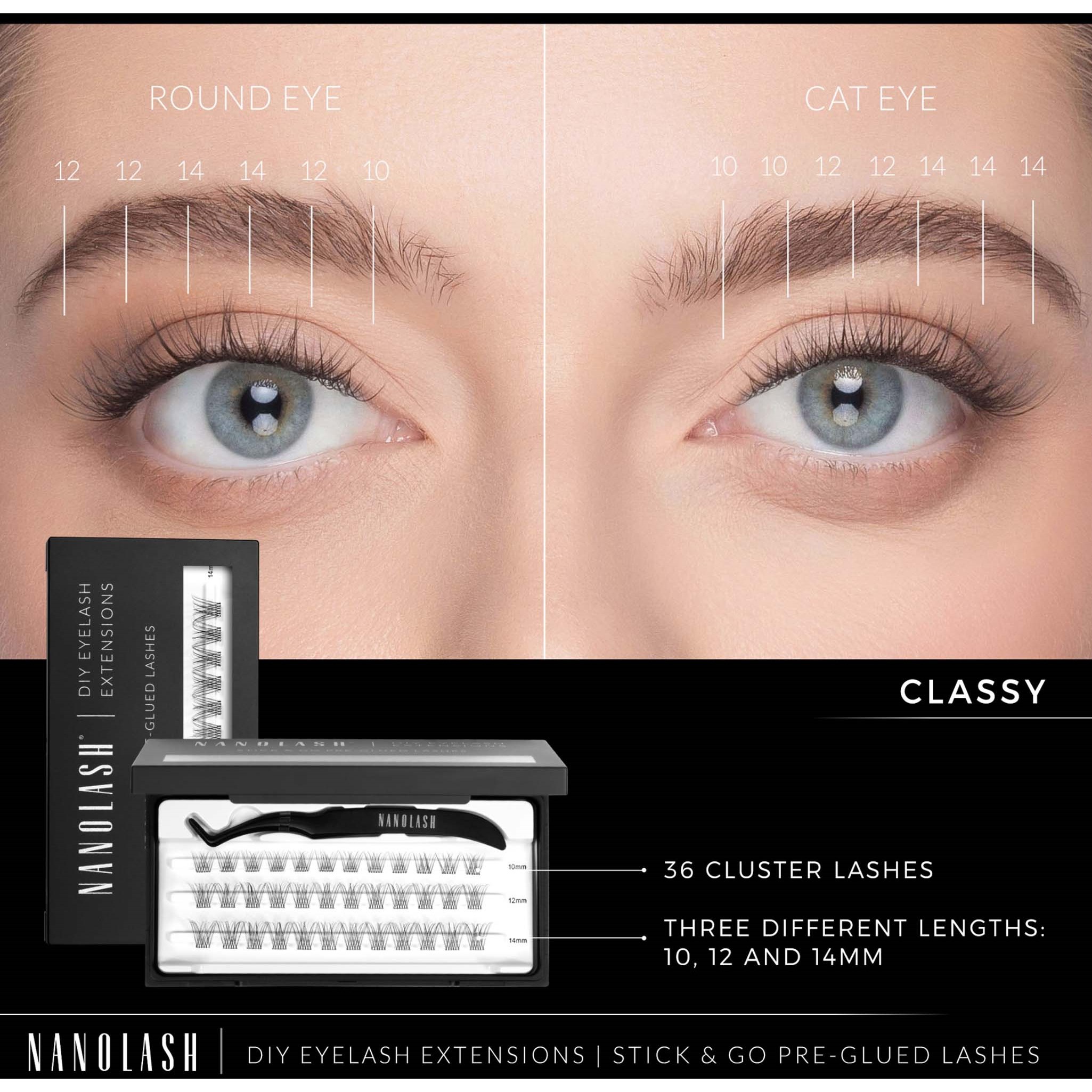 Nanolash DIY eyelash extensions Stick & Go pre-glued lashes Classy (obrázok 4)