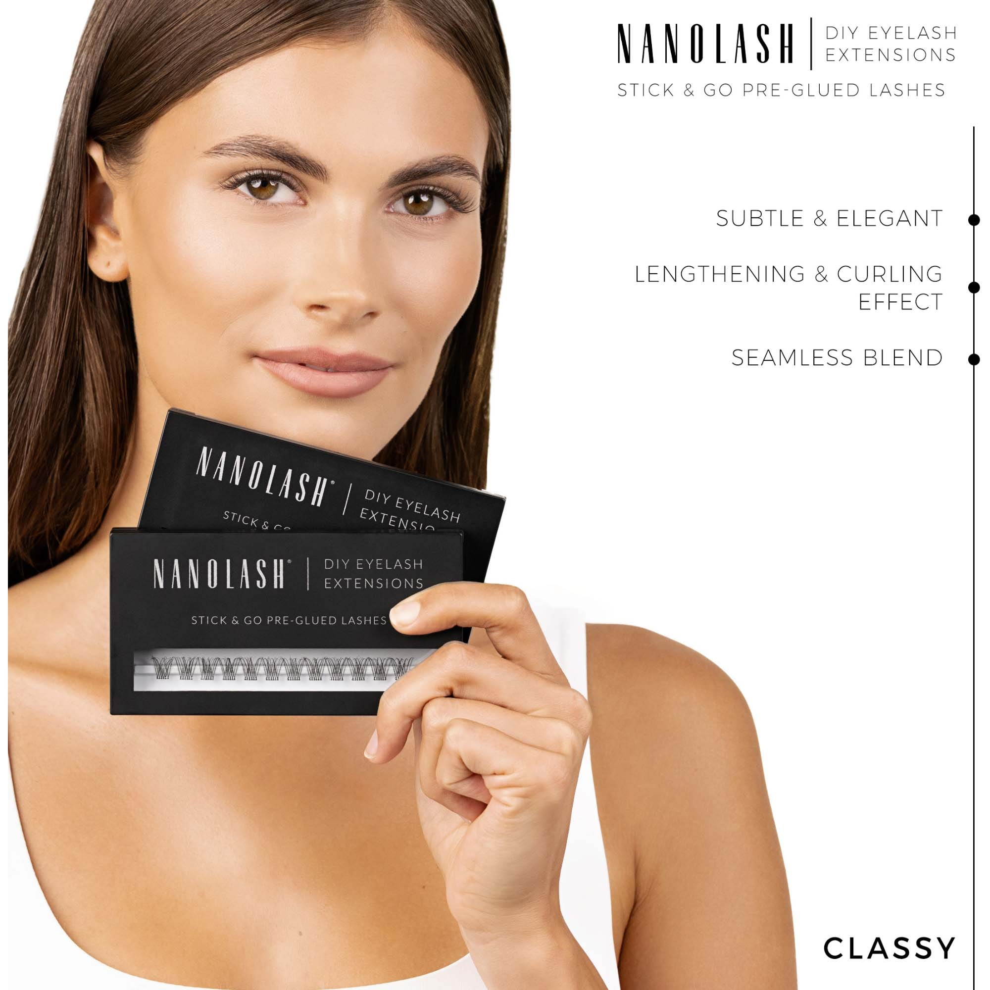 Nanolash DIY eyelash extensions Stick & Go pre-glued lashes Classy (obrázok 5)