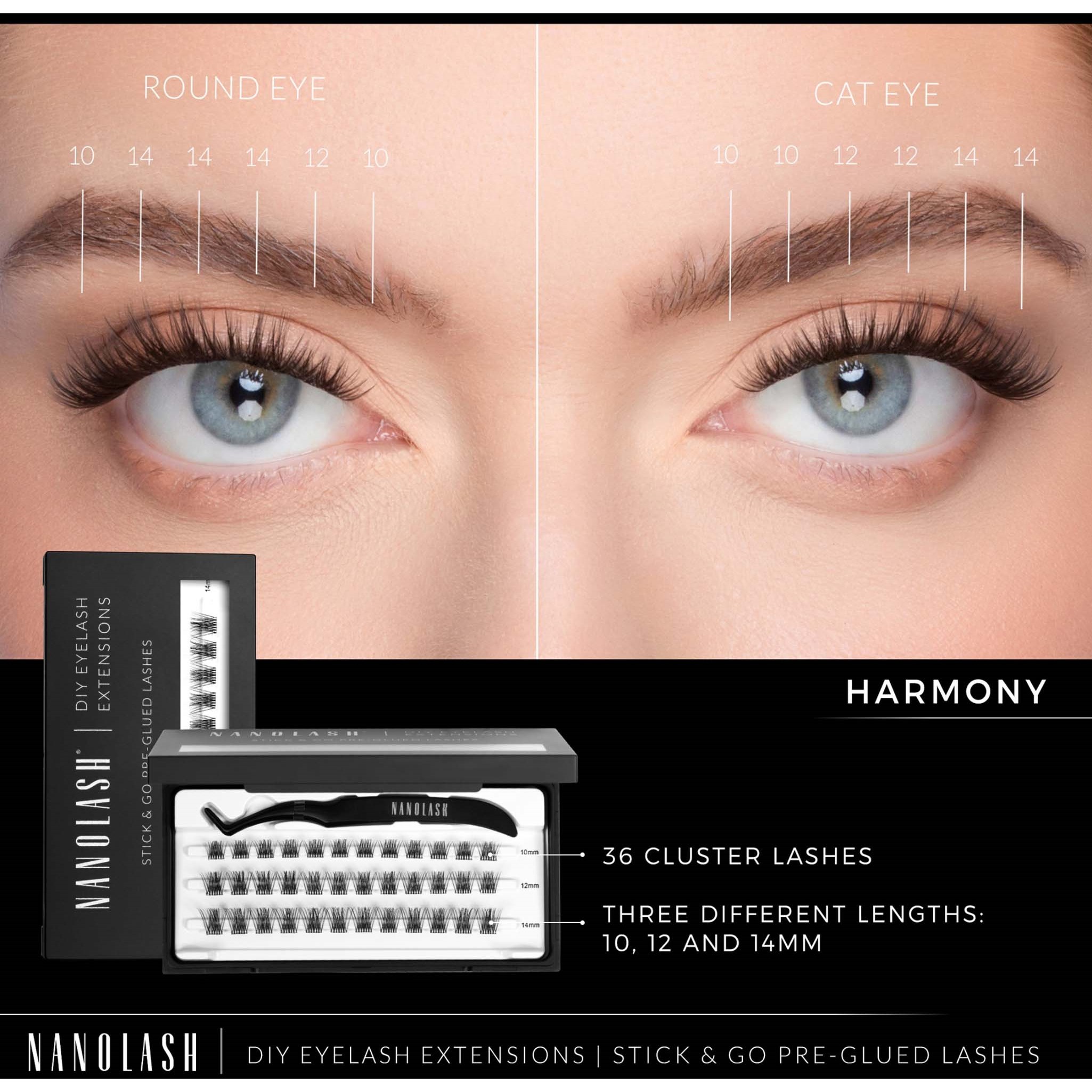 Nanolash DIY eyelash extensions Stick & Go pre-glued lashes Harmony (obrázok 4)