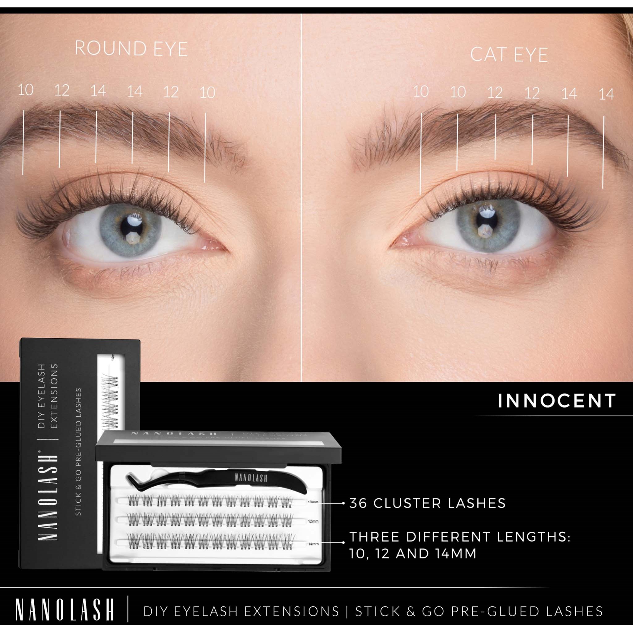 Nanolash DIY eyelash extensions Stick & Go pre-glued lashes Innocent (obrázok 4)