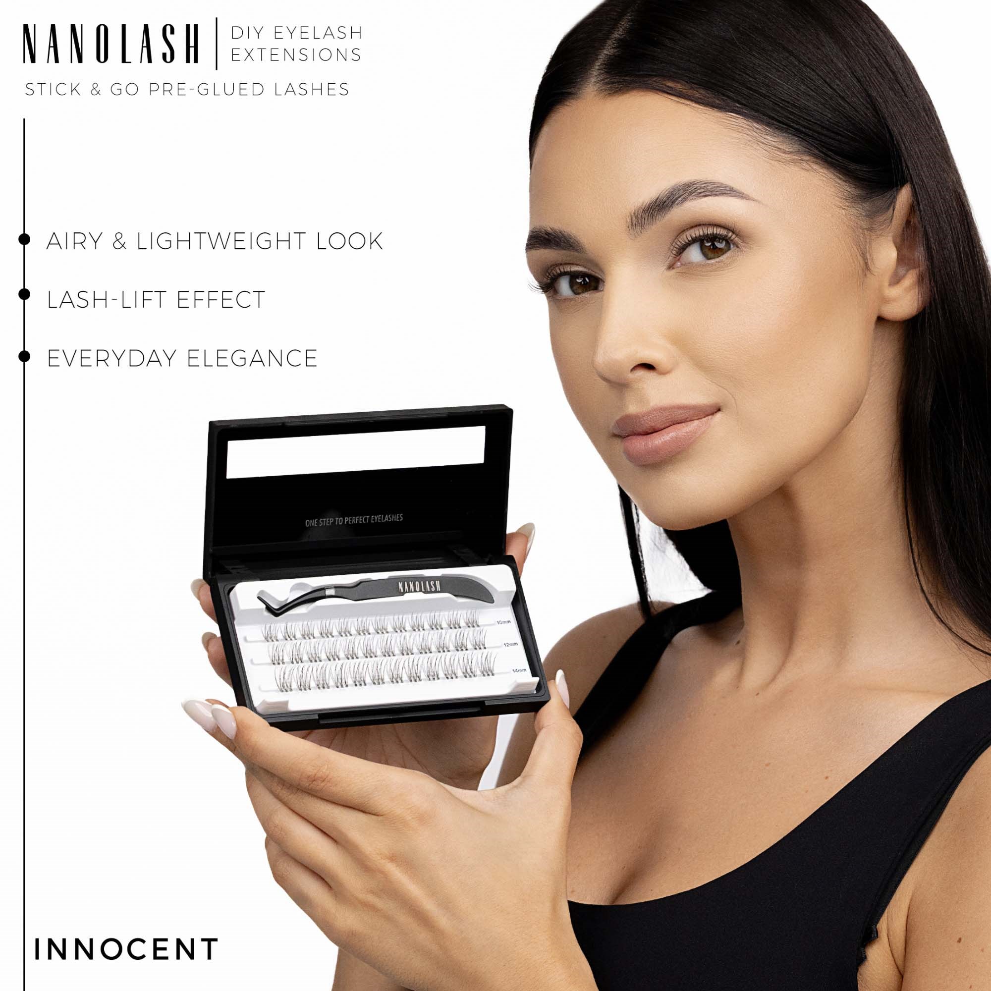 Nanolash DIY eyelash extensions Stick & Go pre-glued lashes Innocent (obrázok 5)