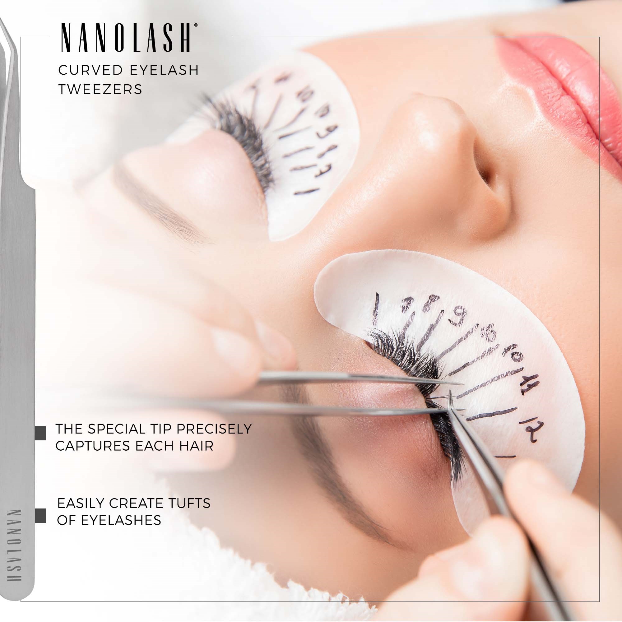 Nanolash Eyelash Tweezers Curved (obrázok 3)