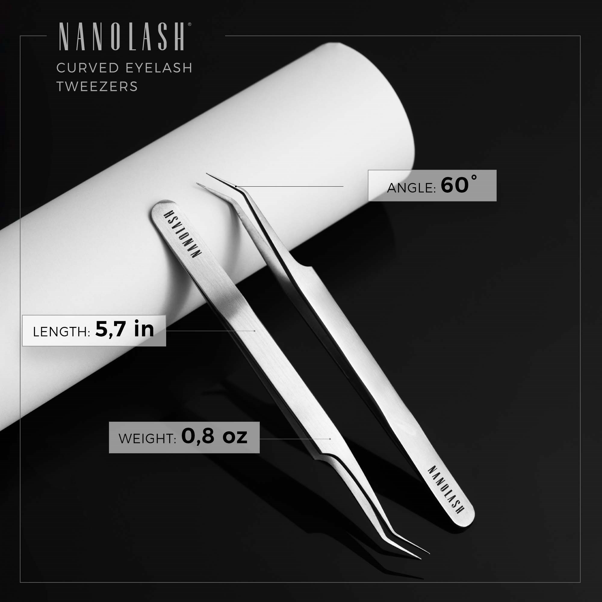 Nanolash Eyelash Tweezers Curved (obrázok 4)