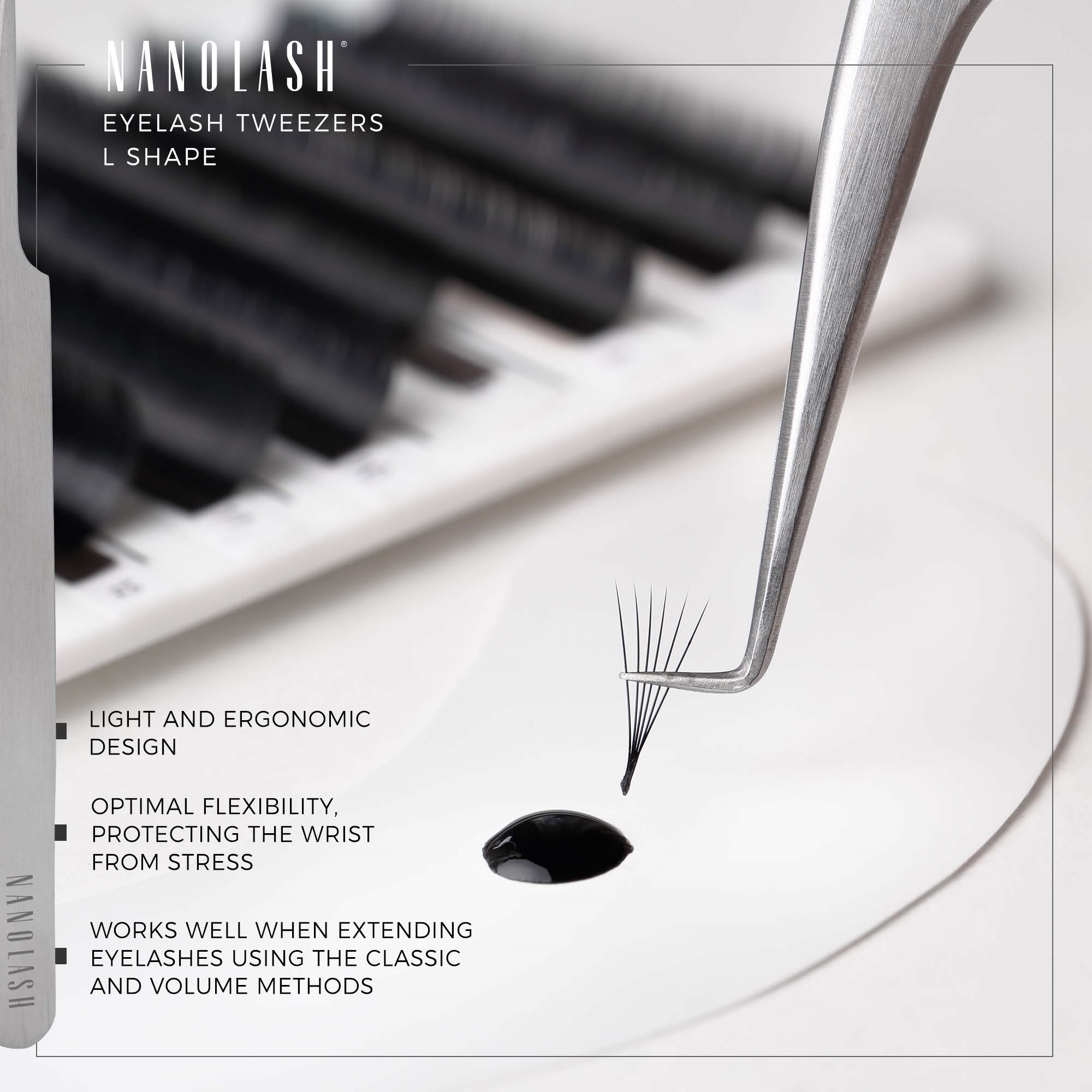 Nanolash Eyelash Tweezers L Shape (obrázok 3)