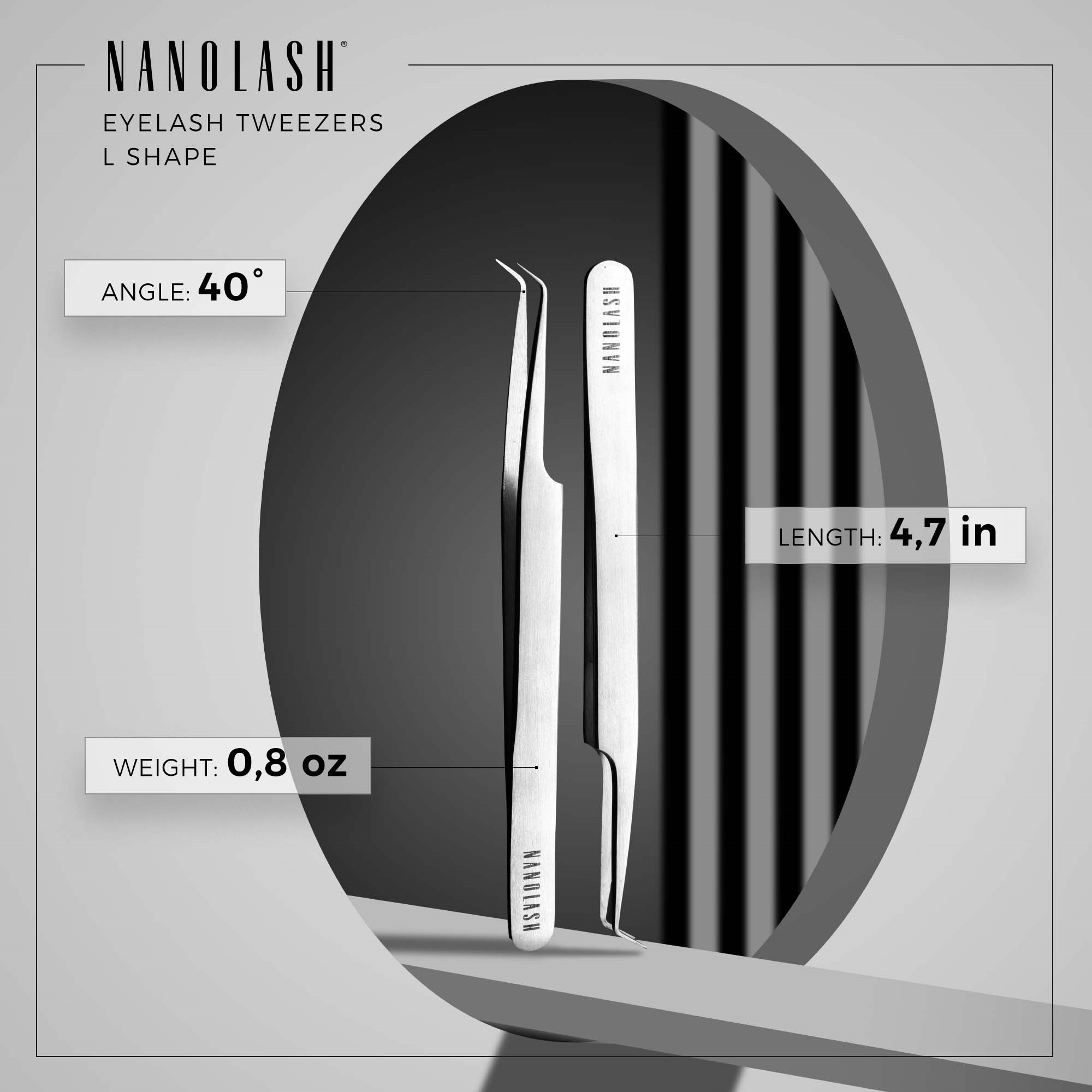 Nanolash Eyelash Tweezers L Shape (obrázok 4)
