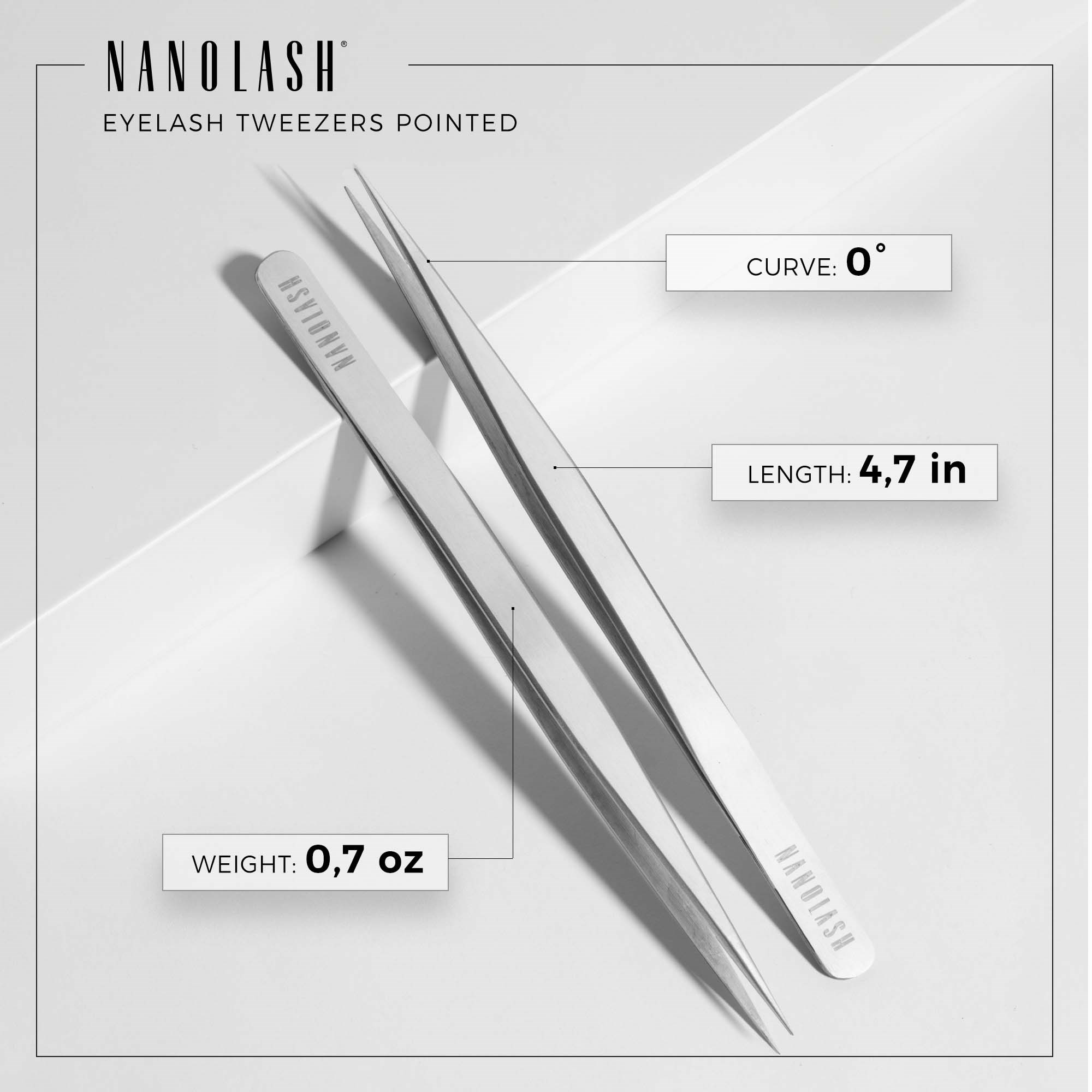 Nanolash Eyelash Tweezers Pointed (obrázok 4)