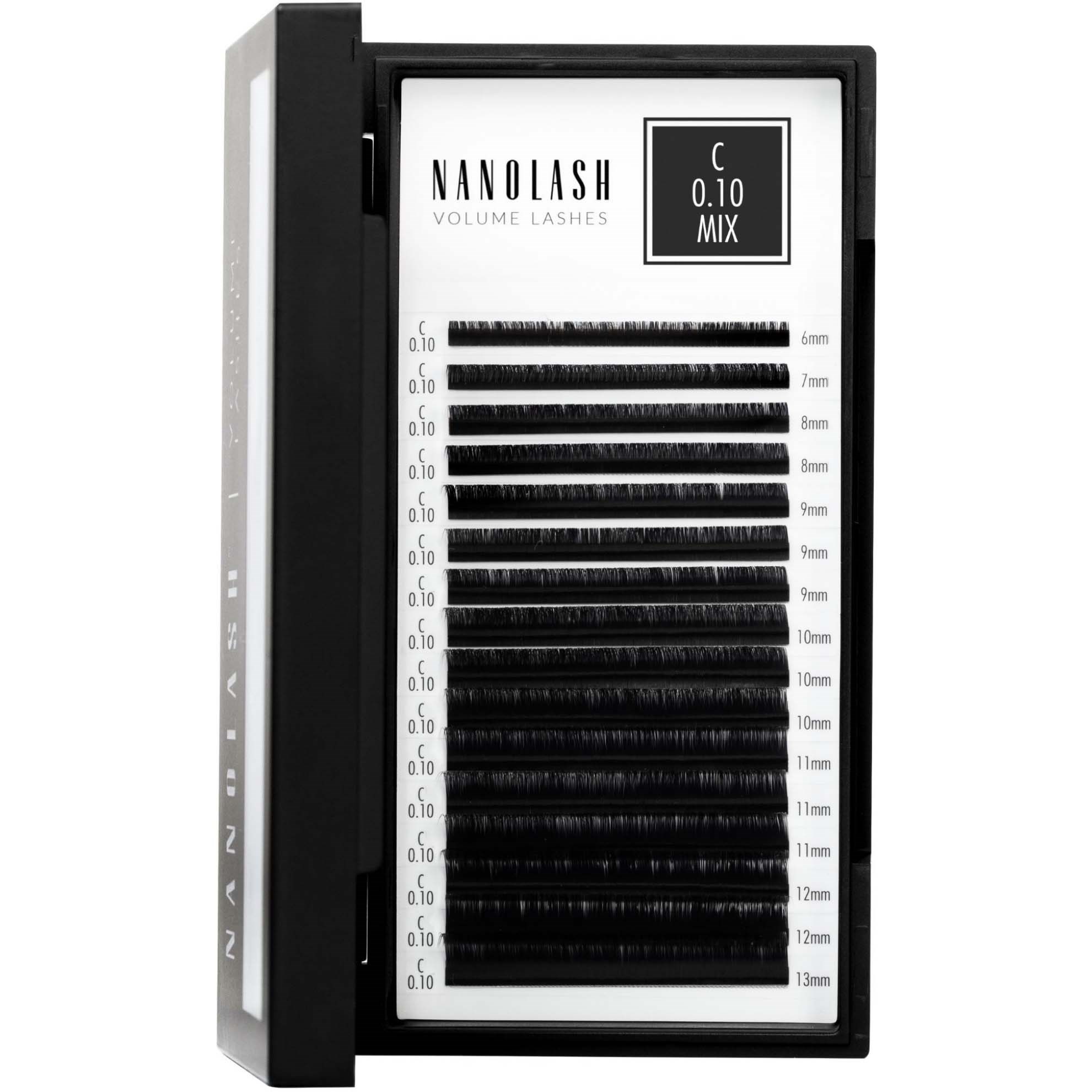 Nanolash Volume Lashes - C-krumning, 0,10 mm, mix 6-13 mm