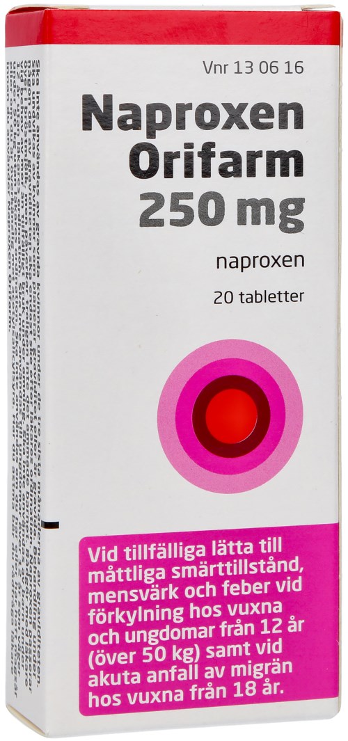 Naproxen Orifarm Tablett 250mg 20 st