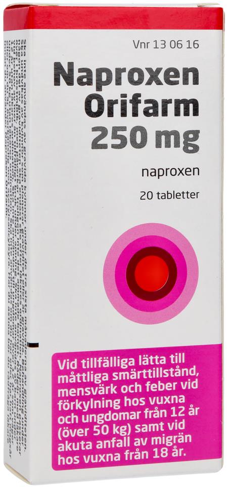 Naproxen 250 mg 20 st
