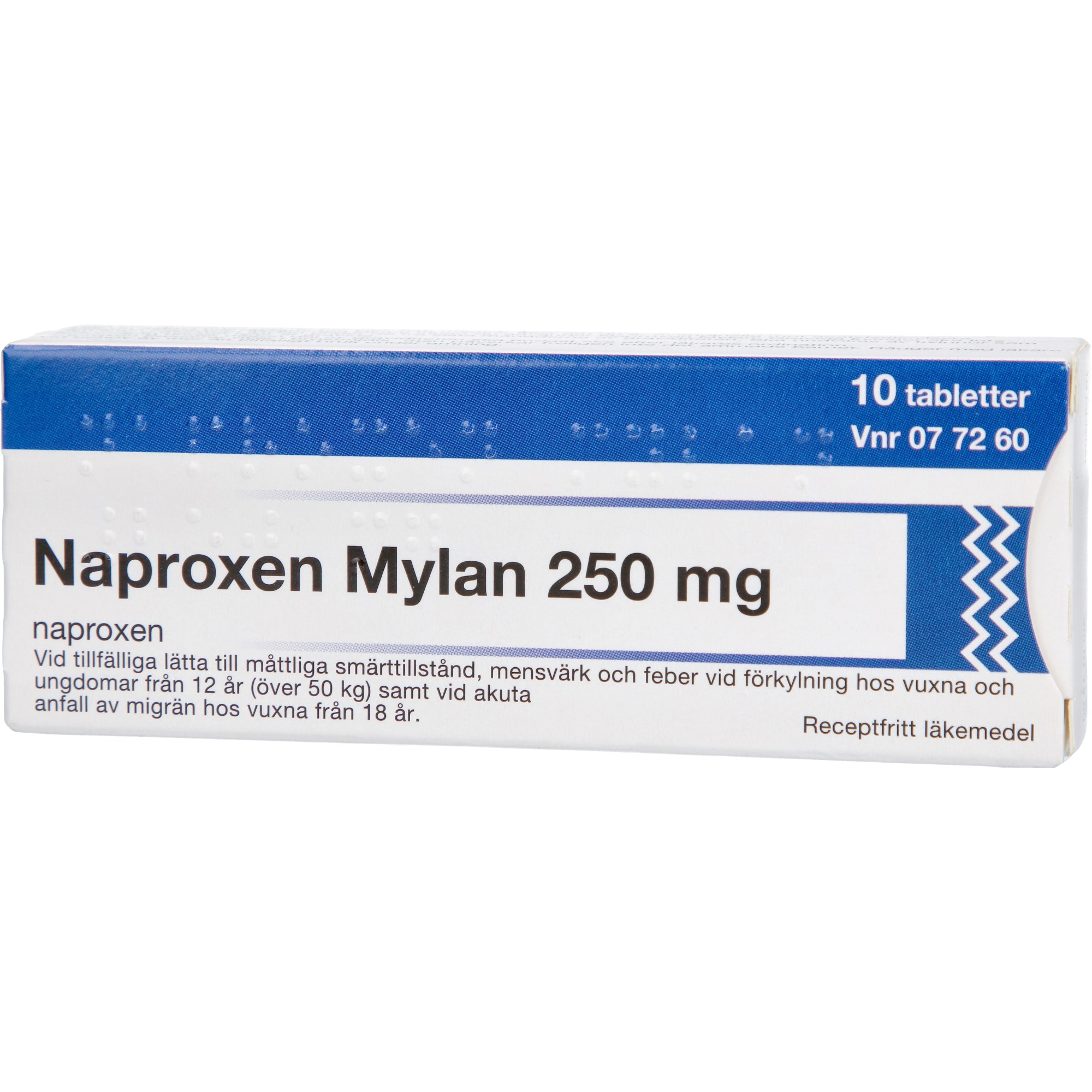 Naproxen Mylan Tablett 250mg 10 st