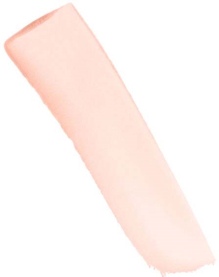 A beige makeup sponge with a pointed tip, used for applying foundation or blush.