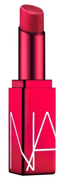 Pinkki ja punainen huulipunan putkilo, jossa on NARS-merkki.