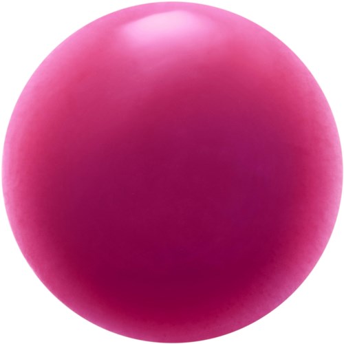 Pinkki, kiiltävä pyöreä esine, jossa on harja ja tasainen pinta.