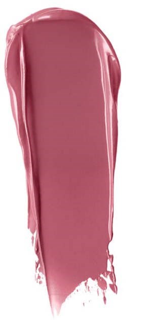 En provbit av rosa läppstift med glansig, slät yta i vertikal form.