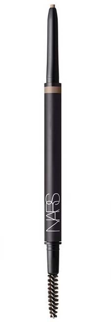 En svart ögonbrynspenna med en kam i ena änden och en tunn spets för att rita. NARS-logotyp syns på kroppen.