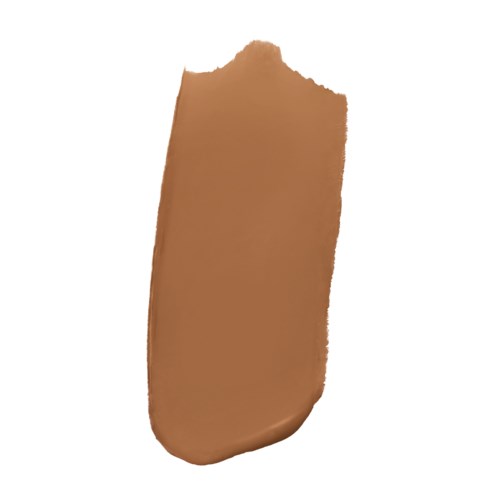 En chokoladebrun, ujævn form med en ru kant øverst.