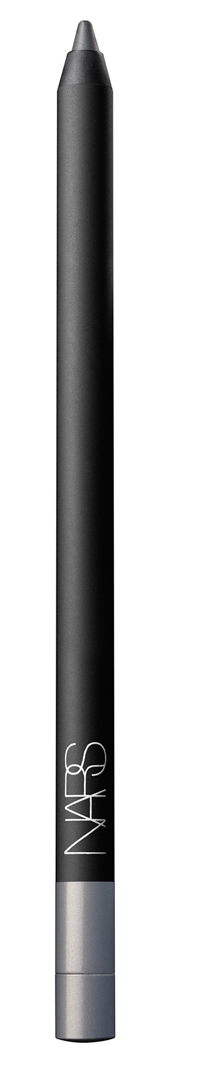 En svart kosmetisk penna med NARS-logga, silverspets och en spets för makeup.