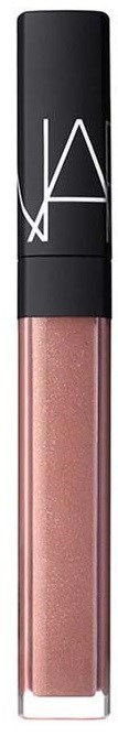 NARS läppglansrör med svart lock och rosa skimrande gloss.