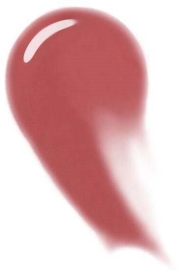Ett rosa, tårformigt föremål med glansig yta och reflektion, som tonar ut i vitt.