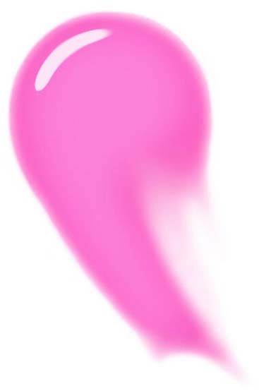 En rosa vattendroppe med reflektion, som smälter in i en mjukare rosa längst ner.