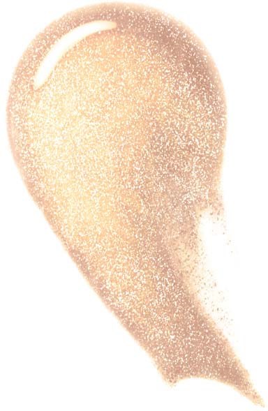 En virvling av beige pulver formar en tårform med en glansig highlighting upptill.