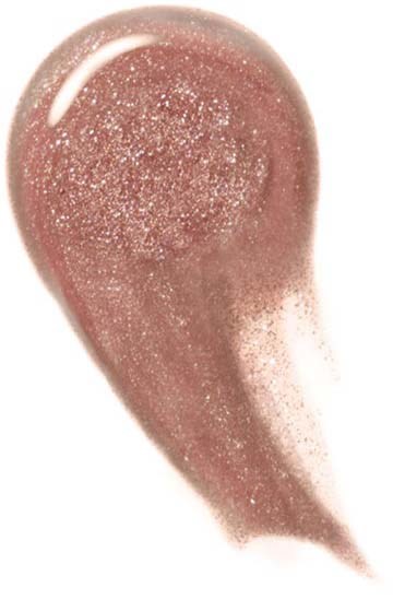 En rosa-glitterig vätska sprutar med ett långt svans. Den är gnistrande och glänsande.
